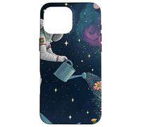 Astronauta Irrigazione Fiori nello Spazio Esterno Custodia per iPhone 16 Pro Max