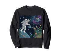 Astronauta Irrigazione Fiori nello Spazio Esterno Felpa