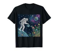 Astronauta Irrigazione Fiori nello Spazio Esterno Maglietta