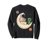 Astronauta Leggendo Alien Cosmic Tales Moon Space Art Felpa