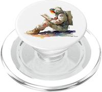 Astronauta Lettura Libro Esplorazione Cosmica PopSockets PopGrip per MagSafe