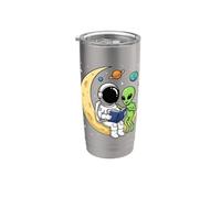 Astronauta Libro di Lettura Pianeti Alieni Galaxy Universo Bambini Bicchiere termico in acciaio inox doppia parete