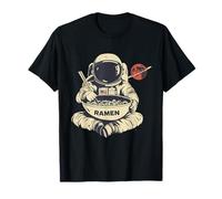 Astronauta Mangiare Ramen Opera D'arte Astronauta Ramen Bowl Pianeta Maglietta
