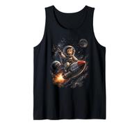 Astronauta Monkey Rocket Funny Space Explorer Retro Fantascienza Canotta