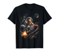 Astronauta Monkey Rocket Funny Space Explorer Retro Fantascienza Maglietta