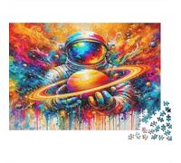 Astronauta nello Spazio Arte Puzzle 1000 Pezzi Set Puzzle 1000 Pezzi Scena Surreale Colorata Cartoncino Relax Concentrazione Famiglia Arredo Regalo 70x50cm/1000pcs