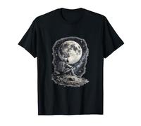 Astronauta nello Spazio sulla Luna Guardando la Terra Inspirational Maglietta