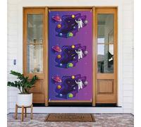 Astronauta on Mission in Outer Space Door Covers Decorative - Decorazioni per porte per interni ed esterni, primavera/estate/autunno/inverno, decorazioni natalizie di Halloween