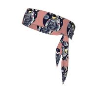 Astronauta on The Moon 1 Sport Head Ties Unisex Tie Back Workout Hair Band Sweatbands for Tennis Ninja Running