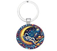 astronauta - Pendente Luna per borse e automobili | Accessorio spaziale per adulti e regali originali, astronomia souvenir, decorazione per zaino, favori per feste e l