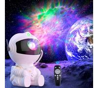 Astronauta Proiettore Stelle Soffitto, 360° Rotazione Regolabile, 8 Modalità LED con Telecomando, Lampada Notturna Proiettore Galassia per Bambini e Adulti