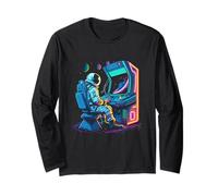Astronauta retrò Giove Starship Gioco Spacestation Maglia a Manica