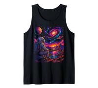 Astronauta retrò Paesaggio cosmico Arte Stile Vintage Canotta