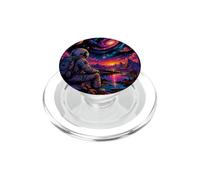 Astronauta retrò paesaggio cosmico arte stile vintage PopSockets PopGrip per MagSafe