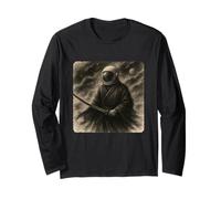 Astronauta Samurai Warrior Katana Kimono Zen Sumi-E Vintage Maglia a Manica