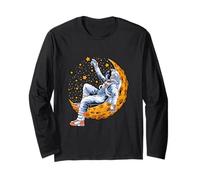 Astronauta sdraiato sulla luna che raggiunge le stelle Maglia a Manica