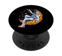 Astronauta sdraiato sulla luna che raggiunge le stelle PopSockets PopGrip Adesivo