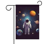 Astronauta Sistema Solare Pianeti Estate Giardino Bandiera Double Face 30,5 x 45,7 cm Bandiere da Giardino Primavera Sole Bandiere da Giardino Stagionale Benvenuto Outdoor