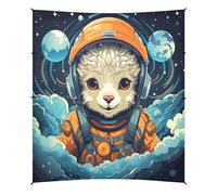 Astronauta Spaziale Animale Pecore Tenda da Spiaggia Facile da Montare,Parasole per Campeggio con Sacchi di Sabbia,Palette e Picchetti Ideale per Picnic