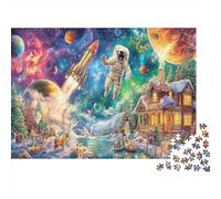 Astronauta spazialea Set Di Puzzle Da 1000 Pezzi, Per Bambini 8-12 E Adulti, Cartone Riciclato Spesso,Universo Fantasy Regalo Per Tutta La Famiglia, Gioco Edugattoivo 70x50cm/1000pcs