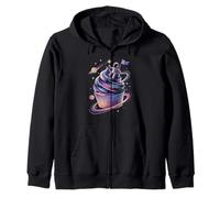 Astronauta Spazio Cupcake Stelle Galassia Pianeti Felpa con Cappuccio