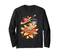 Astronauta Spazio Nachos Pianeta Stelle Cinco De Mayo Maglia a Manica
