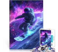 Astronauta surfa nello spazio Puzzle 1000 pezzi per adolescenti Difficile da completare ma divertente e umoristico Regalo per i compleanni 38x26cm