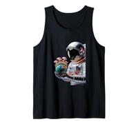 Astronauta Tenendo Funghi Terra Surreale Sci-Fi Natura Arte Canotta