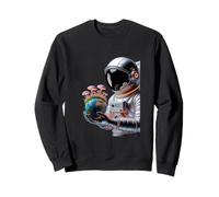 Astronauta Tenendo Funghi Terra Surreale Sci-Fi Natura Arte Felpa