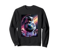 Astronauta Tenendo Funghi Terra Surreale Sci-Fi Natura Arte Felpa