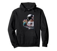 Astronauta Tenendo Funghi Terra Surreale Sci-Fi Natura Arte Felpa con Cappuccio