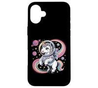 Astronauta Unicorno nello Spazio Arcobaleno Galaxy Custodia per iPhone 16 Plus