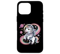 Astronauta Unicorno nello Spazio Arcobaleno Galaxy Custodia per iPhone 16 Pro Max