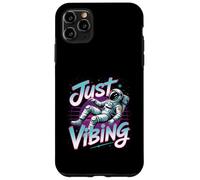 Astronauta viola e verde acqua solo vibrante astronomia Custodia per iPhone 11 Pro Max