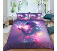astronautaaaaaaaaaaaaaaaa Set Copripiumino Matrimoniale Serie rosa Stampa 3D Biancheria Da Letto Microfibramorbida Microfibra,chiusura Lampo E 2 Federe Per Ragazzi E Ragazze Super King(260x220cm)