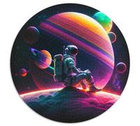 Astronauten-Puzzle mit 1000 Teilen für Erwachsene, rundes Puzzle, ideales Geschenk für Familie und Freunde, knifflige Herausforderung, 1000 Teile (67,5x67,5cm)