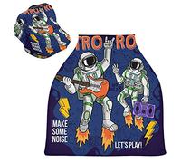 Astronauti Astronauti Chitarra Stelle Pianeti Galassie Passeggino Tettoia Copri Seggiolino Copertura Infermieristica Auto per Bambini per L'Allattamento Al Seno Morbido Traspirante Elastica Tettuccio