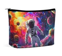 Astronauti che fluttuano nel cielo stellato Borsa per il trucco da borsa, borse per donne con cerniera Borsa da viaggio per articoli da toeletta Borse per il trucco per articoli da toeletta Cosmetici