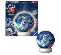 Astronauti con puzzle 3D Ravensburger - Puzzle 3D per bambini dai 6 anni in su - Pallina puzzle con luce notturna a LED come lampada da comodino per bambini - regali spaziali