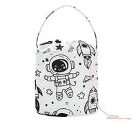 Astronauti Luna Stelle Nero Borse di Immagazzinaggio Portatile Crochet Caso Organizzatore per Knitting Kit agujas de Crochet para tejer