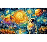 Astronauts-exploring-space-from-an-open-book 1000 pezzi Puzzle per donne e uomini Carta riciclata Sfida di gioco educativo Gioco stimolante Bellissimo puzzle decorativo 38x26/1000 pezzi