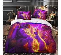 Astronauts Rabbit 3D Three-dimensional Digital Print Duvet Cover Bedding, 2 Pieces, Cute Animals Quilt Cover Piece Matching Pillowcase with Zipper Closure Soft Microfiber Super King（260x220cm）