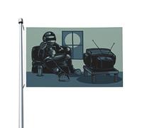 Astronauts Sitting On The Couch Watching Tv While Eating Popcorn Seamless Pattern Bandiera 90X150Cm Con Occhielli Durevole Bandiera Da Esterno Banner Per Interni Fattoria Spiaggia