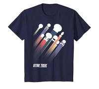 Astronavi della Federazione Star Trek Rainbow Pride Stripe Maglietta, Bambini, Navy, 4 Anni