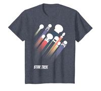 Astronavi della Federazione Star Trek Rainbow Pride Stripe Maglietta, Bambini, Pervinca, 8 Anni