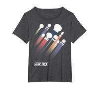 Astronavi della Federazione Star Trek Rainbow Pride Stripe Maglietta, Donna Plus-Size, Grigio Scuro, 5X