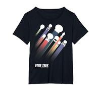 Astronavi della Federazione Star Trek Rainbow Pride Stripe Maglietta, Donna Plus-Size, Nero, 5X