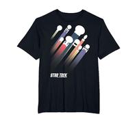 Astronavi della Federazione Star Trek Rainbow Pride Stripe Maglietta, Uomo Taglie Grandi, Nero, 5X Tall