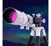 Astronomia per iniziare all'aperto, per adulti e bambini, rifrattore con lunghezza focale di 700 mm, oculare da 10 mm/20 mm, treppiede, supporto per smartphone