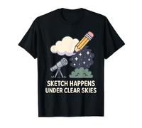 Astronomico Sketching Astronomia Arte Notte Cielo Disegno Regalo Maglietta